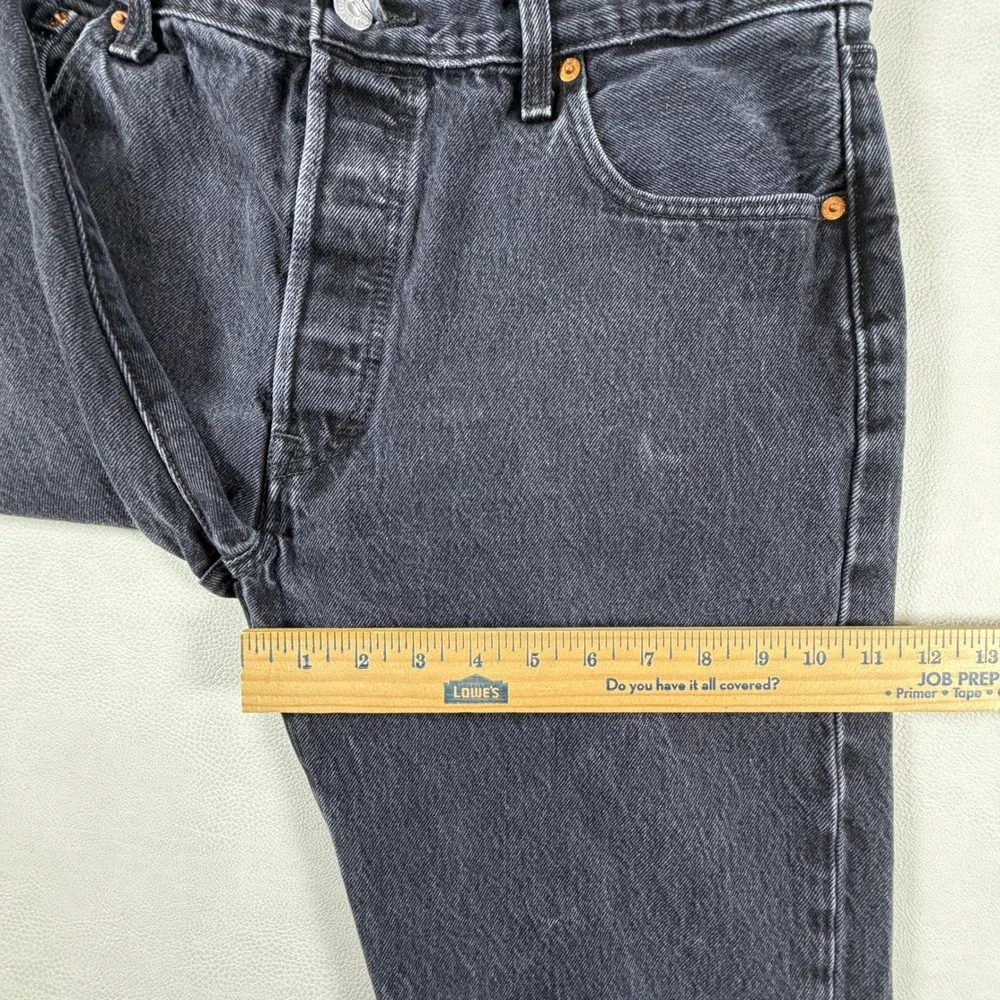 Levis 501 Original Fit Mens 36x30 Jeans Charcoal Black Straight Leg